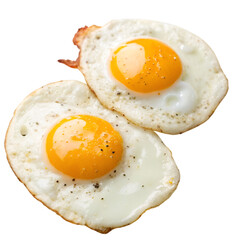 fried eggs isolated on white background