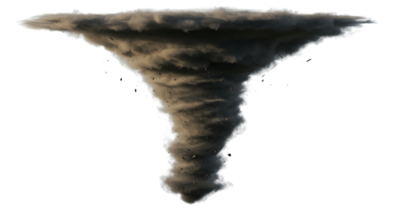 Powerful Dark Tornado Storm Cloud Dramatic Weather Nature 3d sky art wind dust grey brown black     