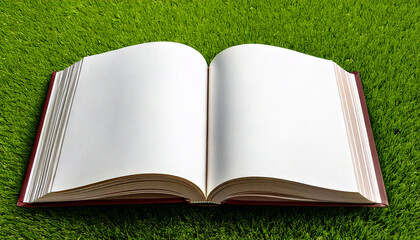 芝生の上に、開いた本
