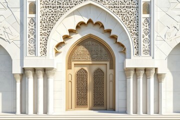 Naklejka premium 3D Mosque Dome Decor Isolated and White Background