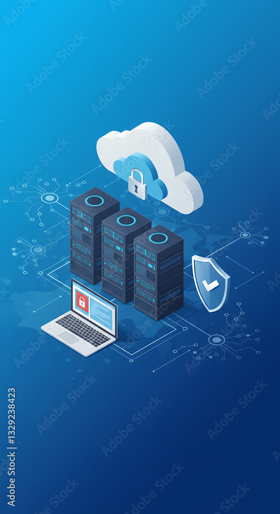Poster secure cloud computing: data protection, cybersecurity, and server management for your online busine