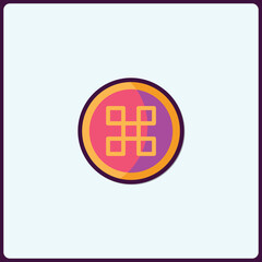 Obraz premium Abstract icon representing connection and organization in a bold design
