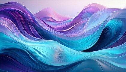 Soft, abstract waves created with vivid, futuristic colors like teal, purple, and blue, blending seamlessly to evoke a dynamic, modern aesthetic.
