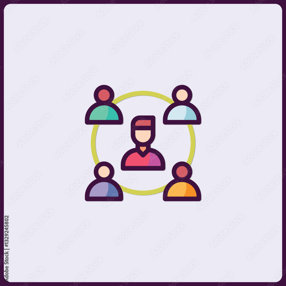 Poster abstract graphic representation of collaboration within a team network