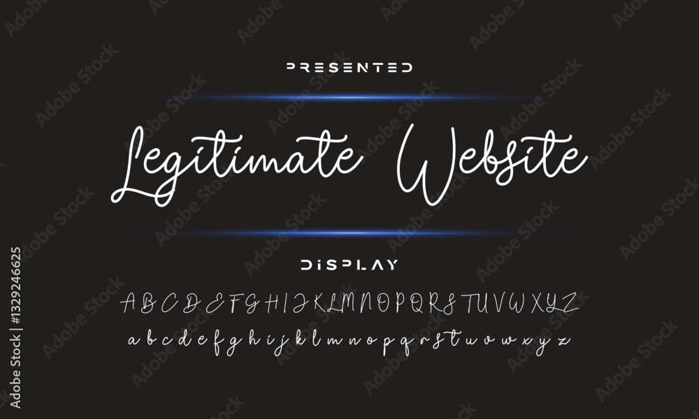 Fototapete hand drawn calligraphic vector monoline font. distress signature letters. modern script calligraphy 