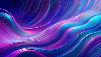 Obraz premium Smooth, flowing gradients between purple and blue, enhanced with digital glitch interference, creating a futuristic and dynamic visual effect. 