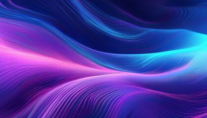 Obraz premium Smooth, flowing gradients between purple and blue, enhanced with digital glitch interference, creating a futuristic and dynamic visual effect. 