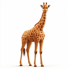 Obraz premium Unique giraffe group portrait isolated on a white background showcasing the graceful nature of wildlife in the safari