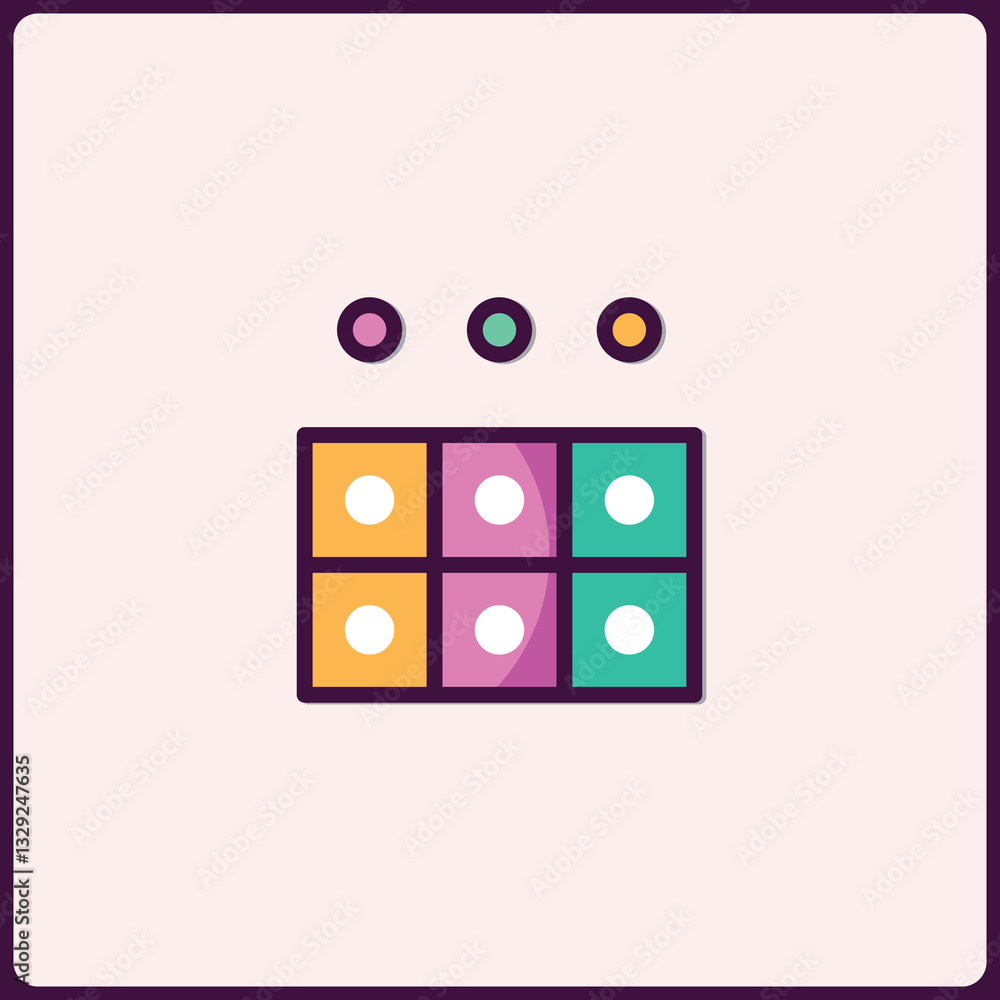 Poster colorful icon depicting progress options and display configuration choices