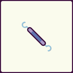 Dental hygiene instrument illustration, simple outline tool on clear background