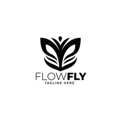 Flowfly is a logo that combines butterflies and flowers.