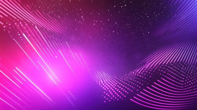 A futuristic neon pink and purple geometric background with glowing lines