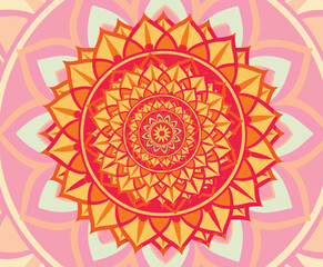 Beautiful colorful mandala design pattern background picture Ai generated.motif, luxury, swirl, religion, cultural, kaleidoscope, anniversary, painting, mothers day, fashion, greeting, art, invitation