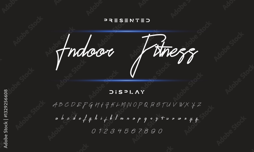 Fototapete hand drawn calligraphic vector monoline font. distress signature letters. modern script calligraphy 