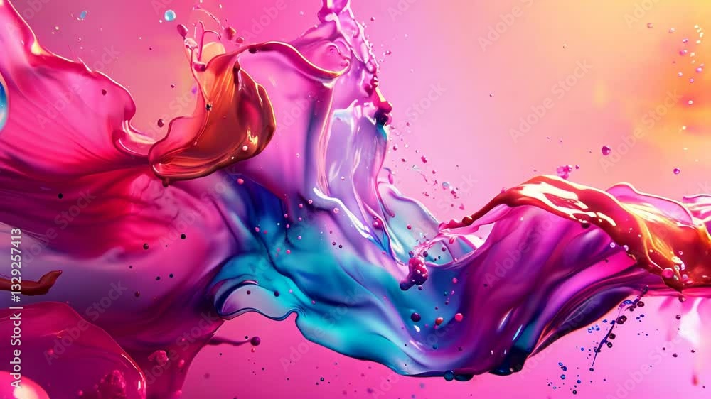 Poster Vibrant Splashes of Color Create a Dynamic Backdrop for Business Presentations in Modern Workspaces