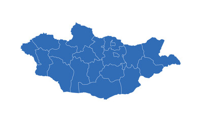 Mongolia Map vector icon. Minimalistic Colorful Map of Mongolia.
