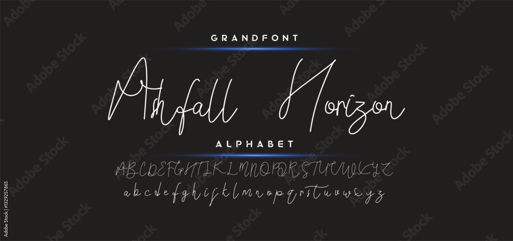Fototapete hand drawn calligraphic vector monoline font. distress signature letters. modern script calligraphy 
