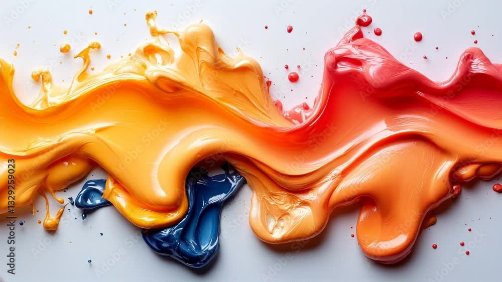 Aufkleber creative use of vibrant paint colors flows across a textured surface in a workspace environment