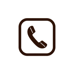 Retro telephone receiver icon in a rounded square with transparent background
