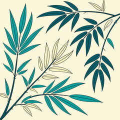 Bamboo leaves vector design illustration on background