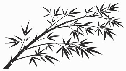 Obraz premium Bamboo leaves vector illustration on white background