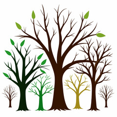 Obraz premium Dry tree icon vector silhouette art on white background