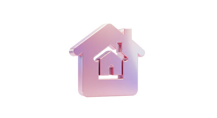 Isolated Home Symbol with Interior Cutout