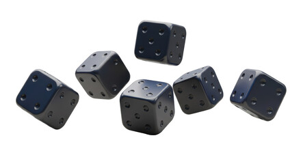 Isolated Black Metal Dice