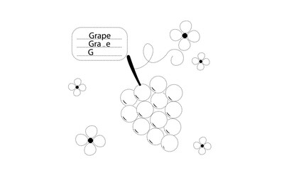 black and white grapes ABC Connect the Dots Coloring Pages  Fun  Educational Printable Activity for Kids