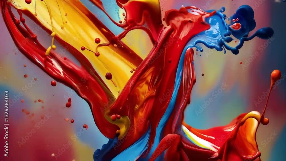 Poster vibrant splashes of color create dynamic abstract art in a lively business environment