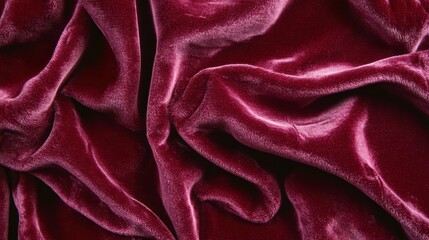 Obraz premium A luxury deep burgundy velvet texture background with soft folds