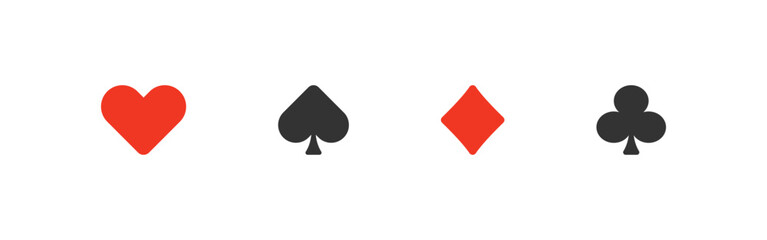 Card suits set icon. Isolated flat vector