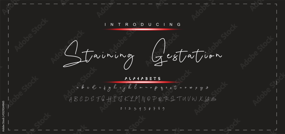 Fototapete hand drawn calligraphic vector monoline font. distress signature letters. modern script calligraphy 