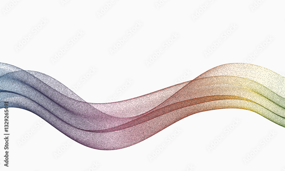 Canvas Prints abstract wave flow, colored line waves flowing isolated on white background.