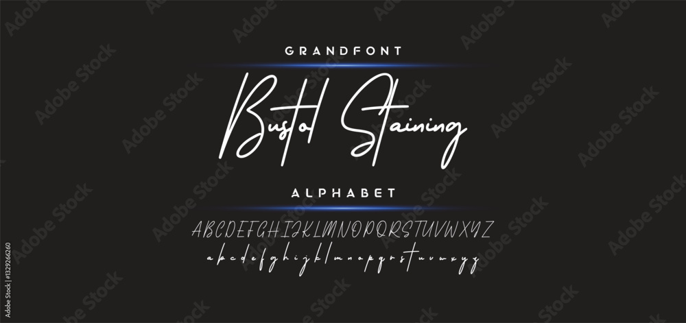 Fototapete hand drawn calligraphic vector monoline font. distress signature letters. modern script calligraphy 
