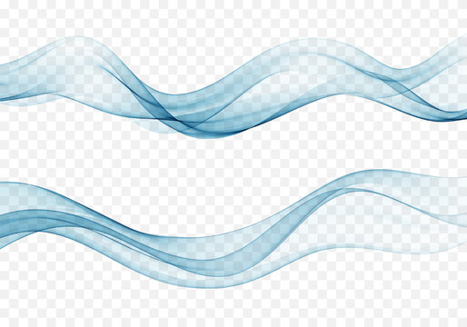 Blue wave flow color, abstract wave design element.