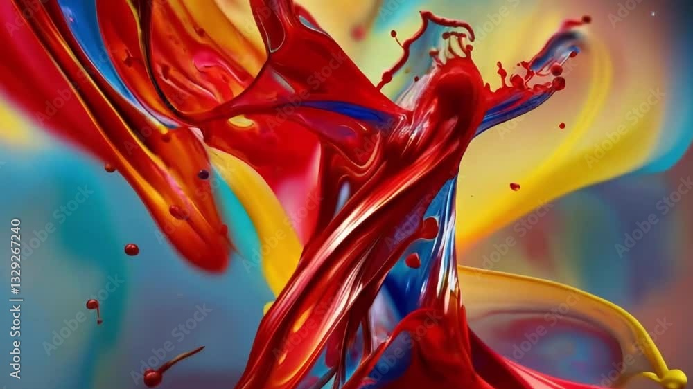 Poster dynamic display of vibrant paint swirls capturing creativity in a business backdrop with artistic fl