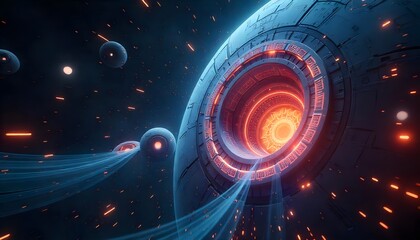 Hyper-tech Sci-Fi world futuristic background