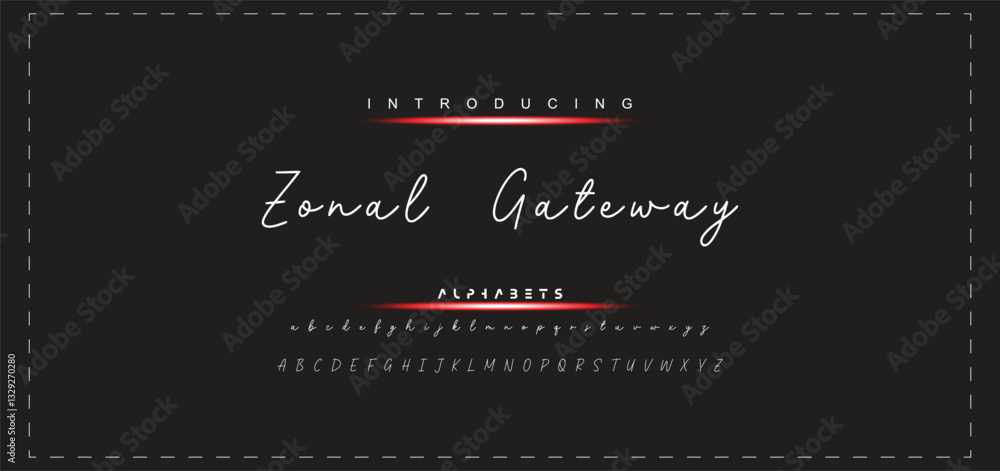Fototapete hand drawn vector alphabet. modern monoline signature script font. elegant signature font. best alph