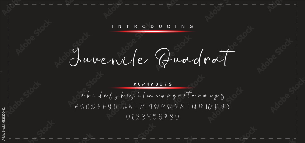 Fototapete hand drawn vector alphabet. modern monoline signature script font. elegant signature font. best alph