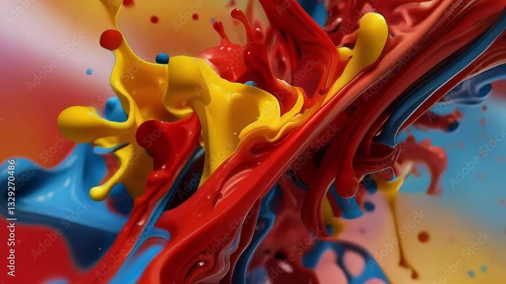 Poster vibrant paint splashes create an energetic and dynamic backdrop for a modern business setting