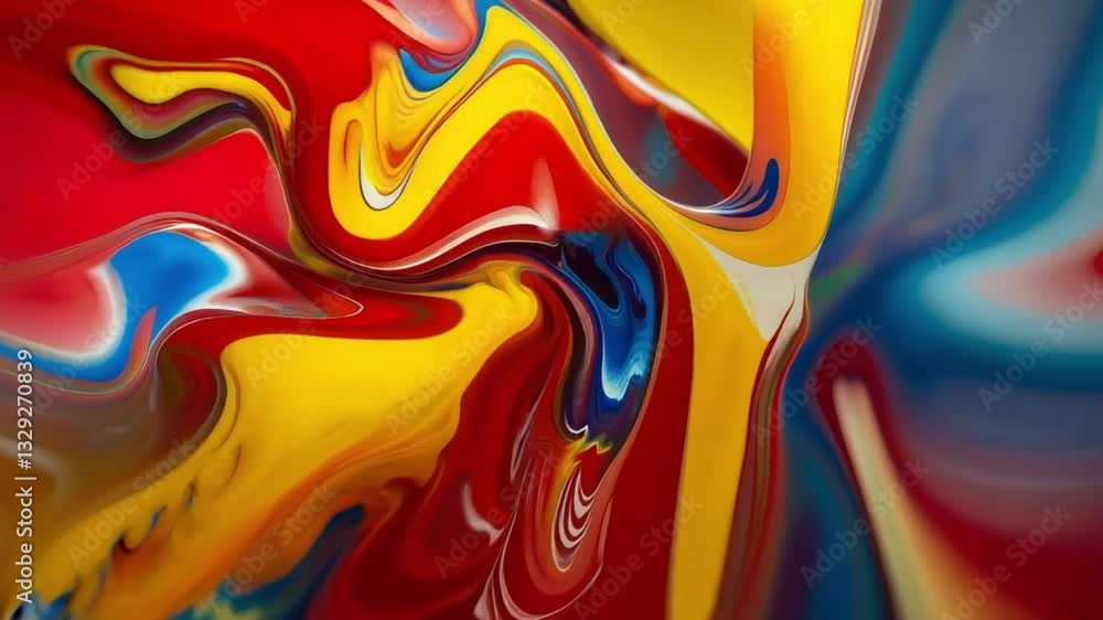 Poster visually captivating swirling colors creating an abstract background in a business setting with live