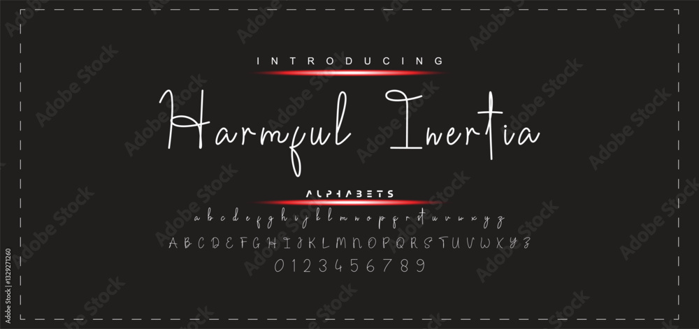 Fototapete hand drawn vector alphabet. modern monoline signature script font. elegant signature font. best alph