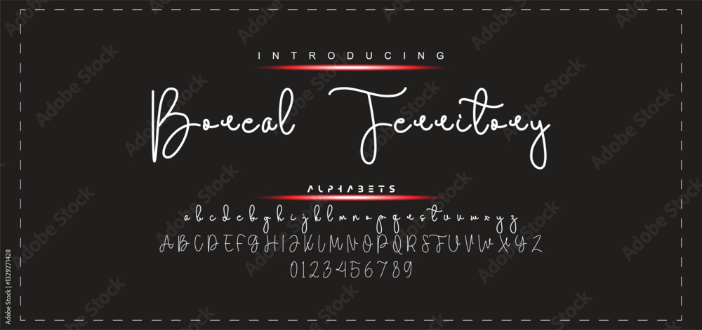 Fototapete hand drawn vector alphabet. modern monoline signature script font. elegant signature font. best alph
