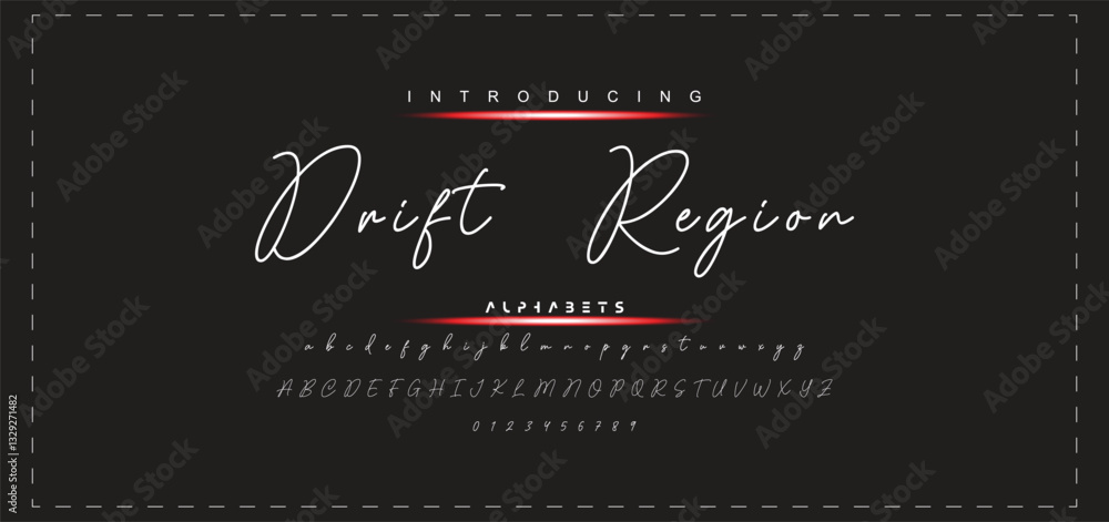 Fototapete hand drawn vector alphabet. modern monoline signature script font. elegant signature font. best alph