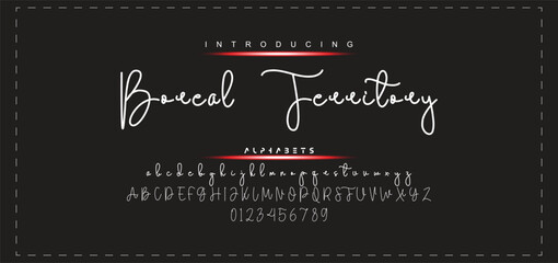 Hand drawn vector alphabet. Modern monoline signature script font. Elegant Signature Font. Best Alphabet Beautiful Calligraphy Signature Font