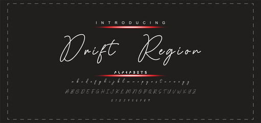 Hand drawn vector alphabet. Modern monoline signature script font. Elegant Signature Font. Best Alphabet Beautiful Calligraphy Signature Font