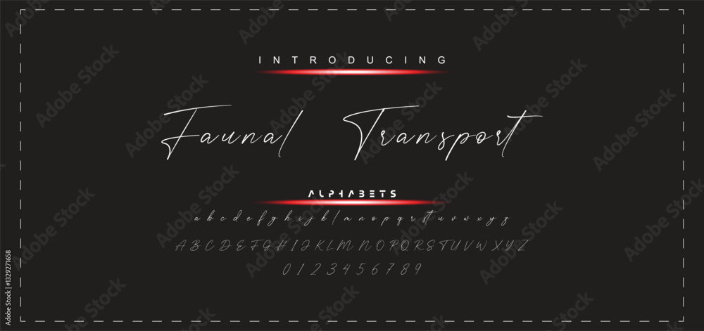 Fototapete hand drawn vector alphabet. modern monoline signature script font. elegant signature font. best alph