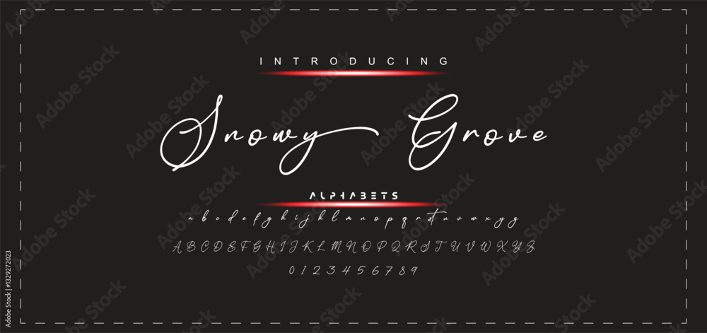 Fototapete hand drawn vector alphabet. modern monoline signature script font. elegant signature font. best alph