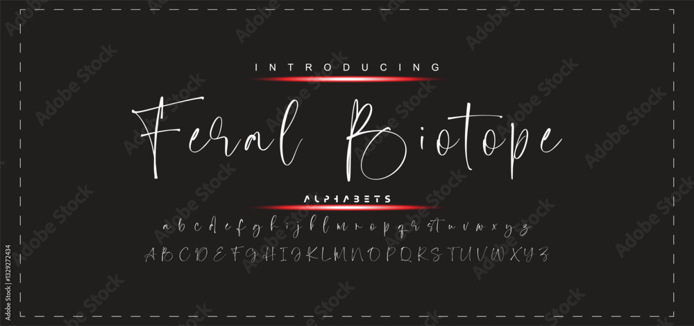 Fototapete hand drawn vector alphabet. modern monoline signature script font. elegant signature font. best alph